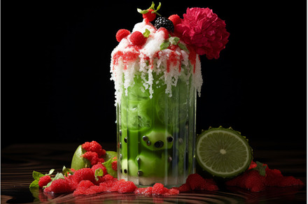 Vibrant Red green cactus cocktail, a Food & Drink Photo by Ylivdesign
