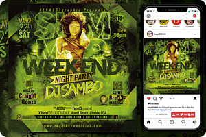 Summer Weekend Night Party Flyer, a Flyer Template by regalDRAW