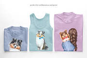 Collie and Sheltie dog set. Dogs art, an Animal Illustration by SavinV (Thumbnail 5 of 6)