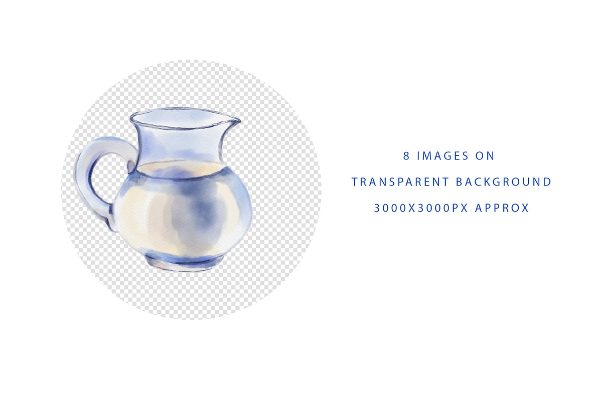 Dairy products watercolour clipart, an Illustration by Art pages (Photo 3 of 3)