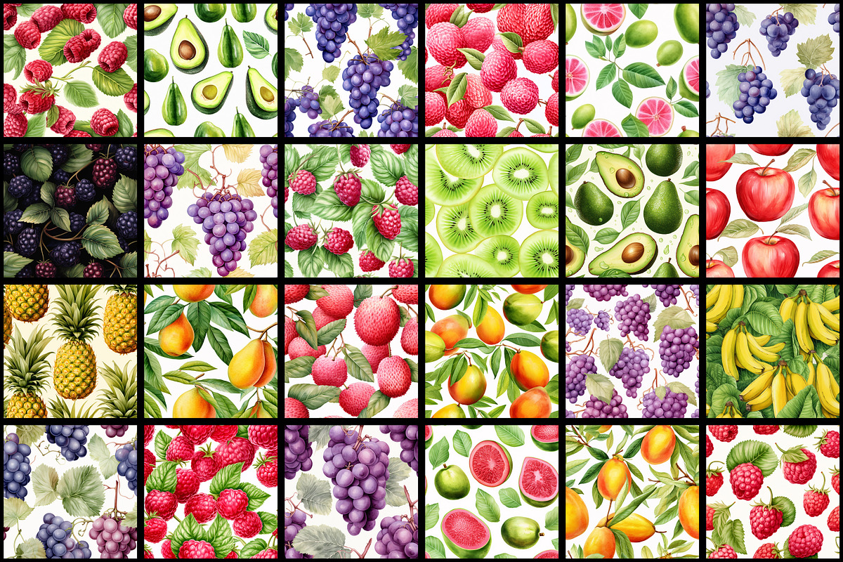 Watercolor Fruits Seamless Pattern, a Pattern Graphic by Forhadx5 (Photo 3 of 7)
