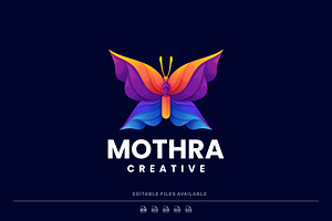 Moth Colorful Logo