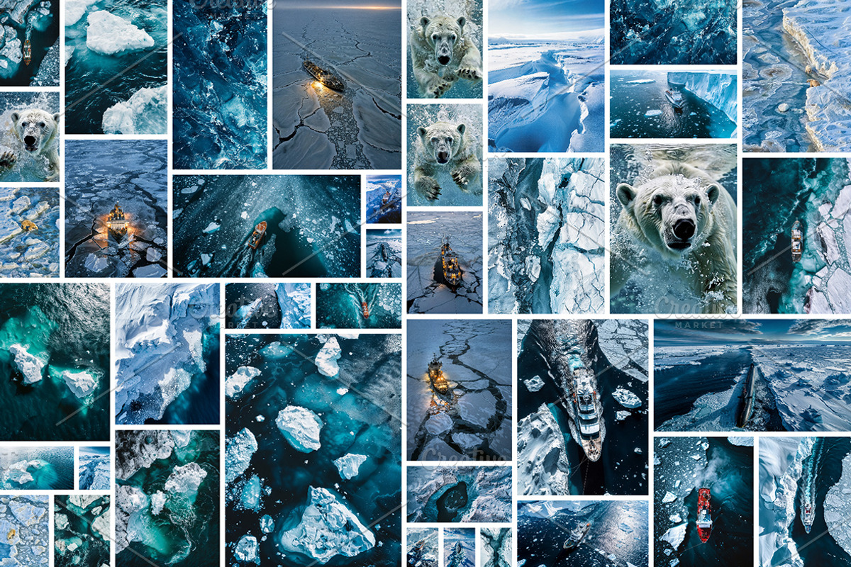 160 Arctic and Antarctic images, a Nature Photo by Handmadefont (Photo 8 of 13)