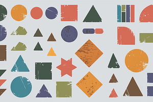 50 Geometric Distressed Shapes