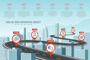 Timeline Infographic Road Concept On