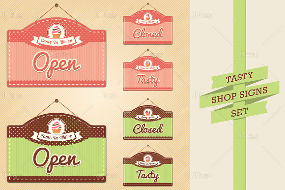 Shop Signs-Open, Closed and Tasty preview 2
