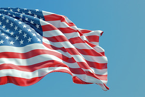 Independence day, waving american flag, a Photo by AlyaAnd
