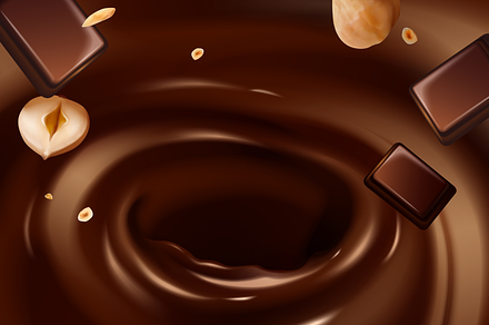 3D Silky Chocolate Sauce Background