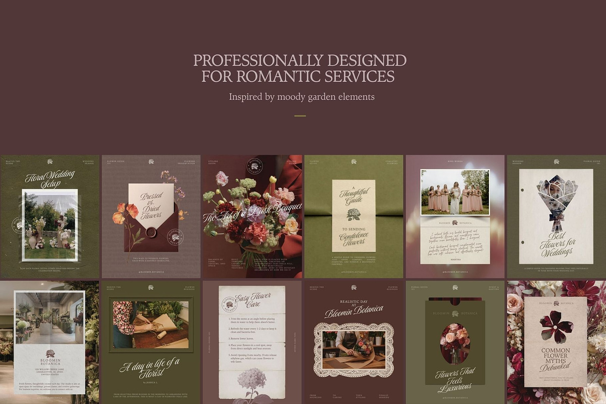 Romantic Florist Instagram Template, a Social Media Template by And Done Studio (Photo 3 of 8)