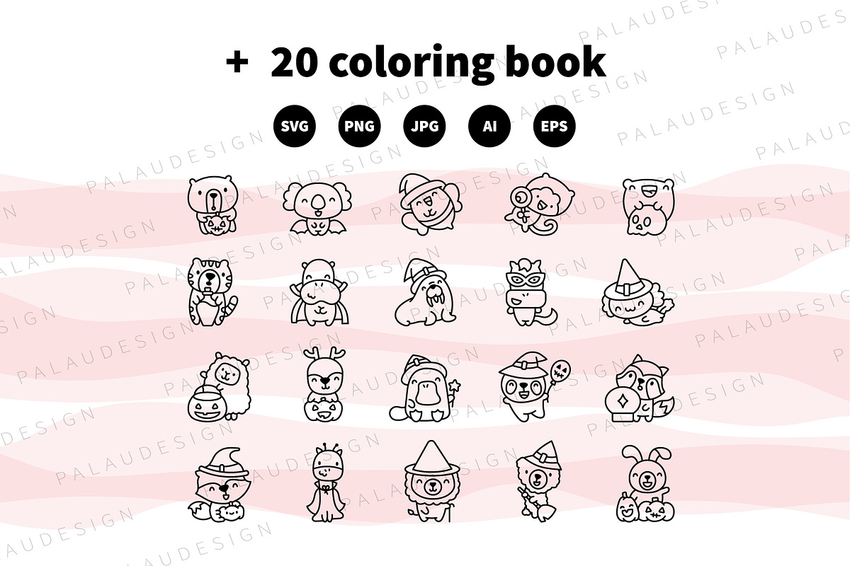 Animals Halloween Clipart Set, a Seasonal Illustration by Palau (Photo 11 of 12)