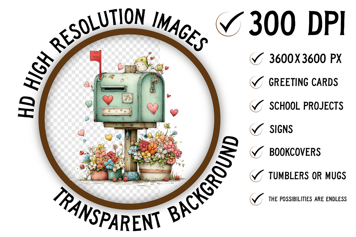 Whimsical Spring Mailbox Clipart, an Illustration by Craft Nest (Photo 2 of 11)