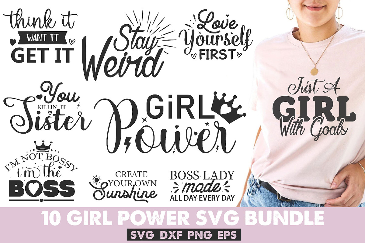 Girl Power SVG Bundle, an Object Illustration by Libby Wishes (Photo 1 of 3)