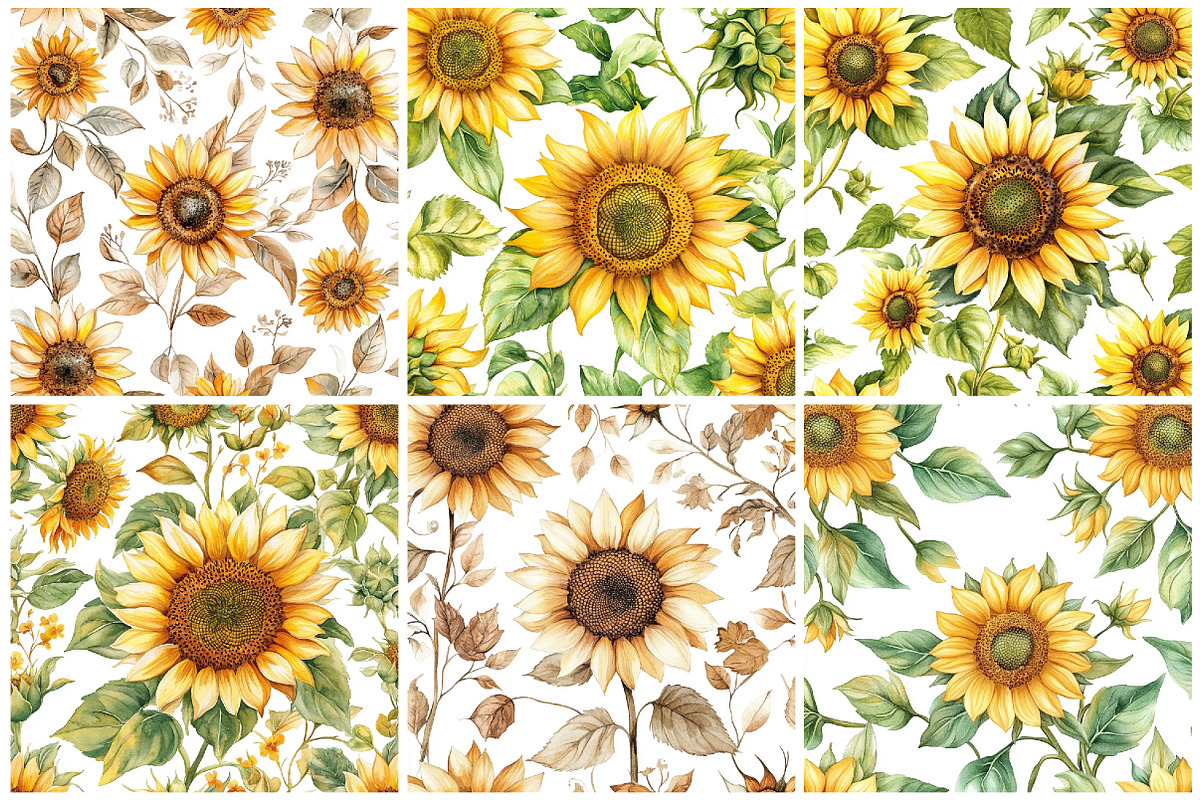 Sunflowers Seamless Pattern, a Pattern Graphic by CitraGraphics (Photo 3 of 5)