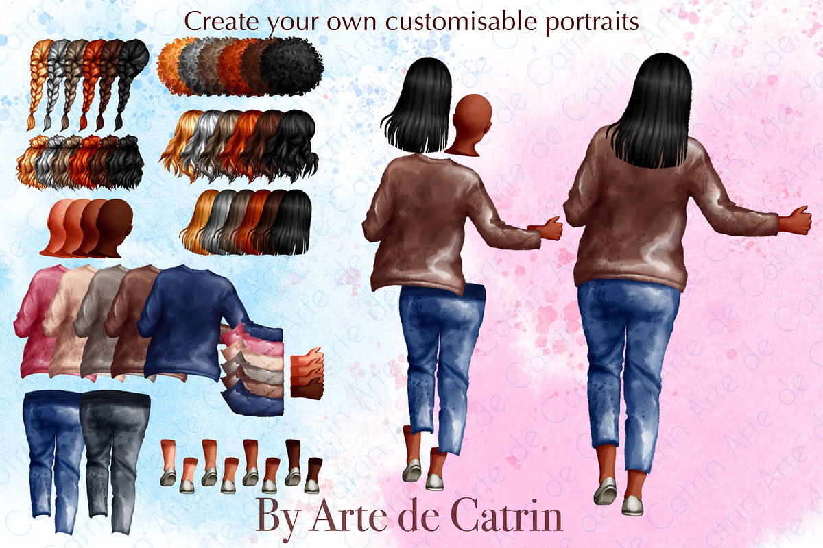 We Are Family, Watercolor Clipart, a Person Illustration by ArtedeCatrin (Photo 3 of 10)