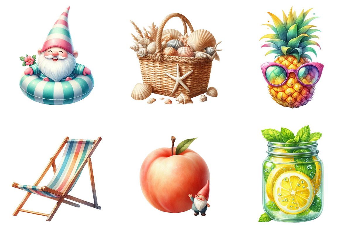 Watercolor Summer Clipart, an Illustration by DreamPrint404 (Photo 5 of 6)