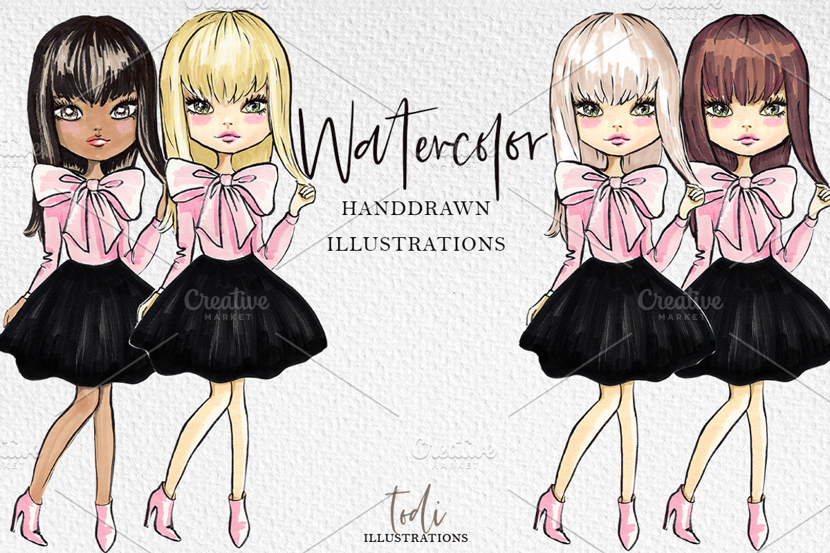 Pink Chic MakeUp and beauty Set, an Object Illustration by creativeDi (Photo 6 of 6)