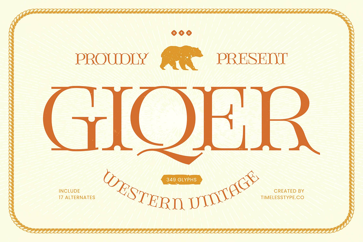 Giqer Western Vintage Serif, a Serif Font by timelesstype.co (Photo 1 of 20)