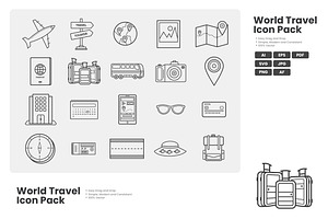 World Travel Icon Pack, an Outline Icon by erifqizeicon