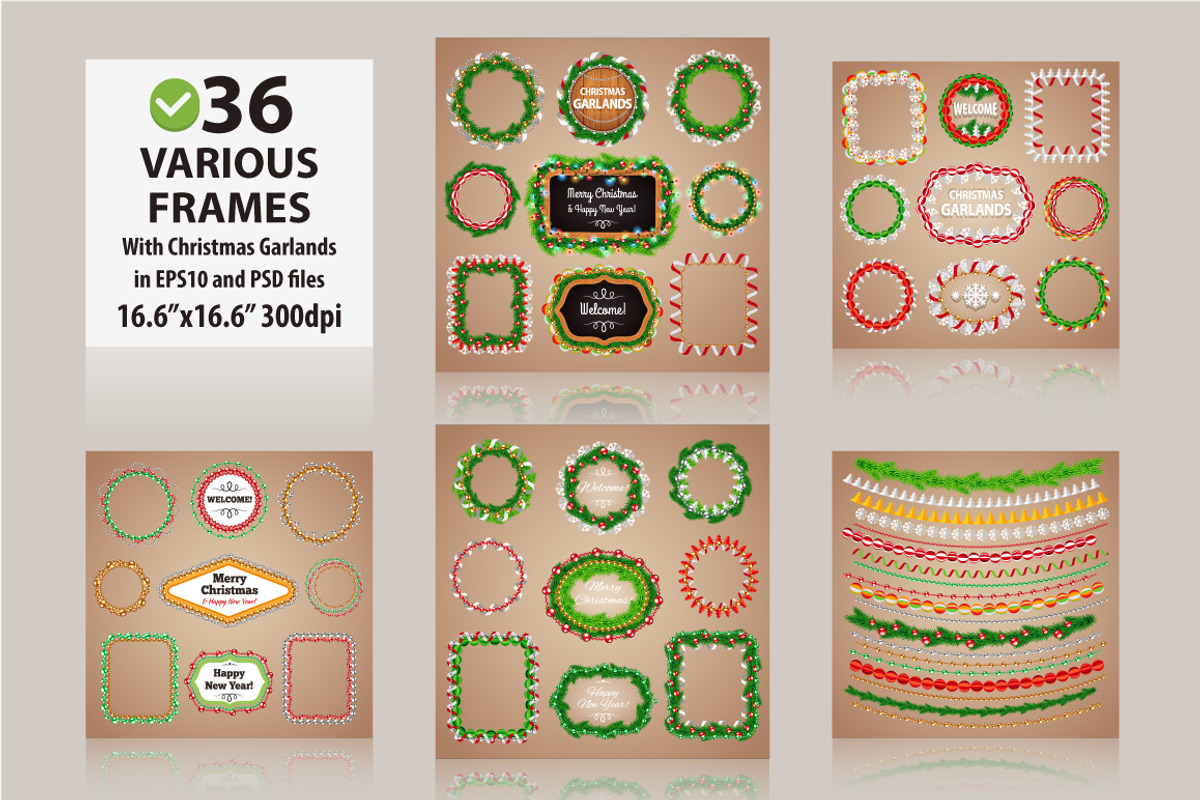 Christmas Garlands Set, a Decorative Illustration by Voysla's Shop (Photo 2 of 5)