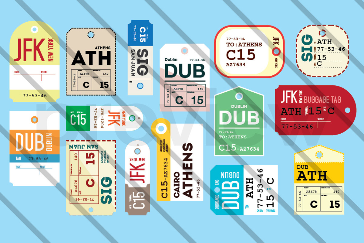 15 Vintage Airline Luggage Tags preview 2