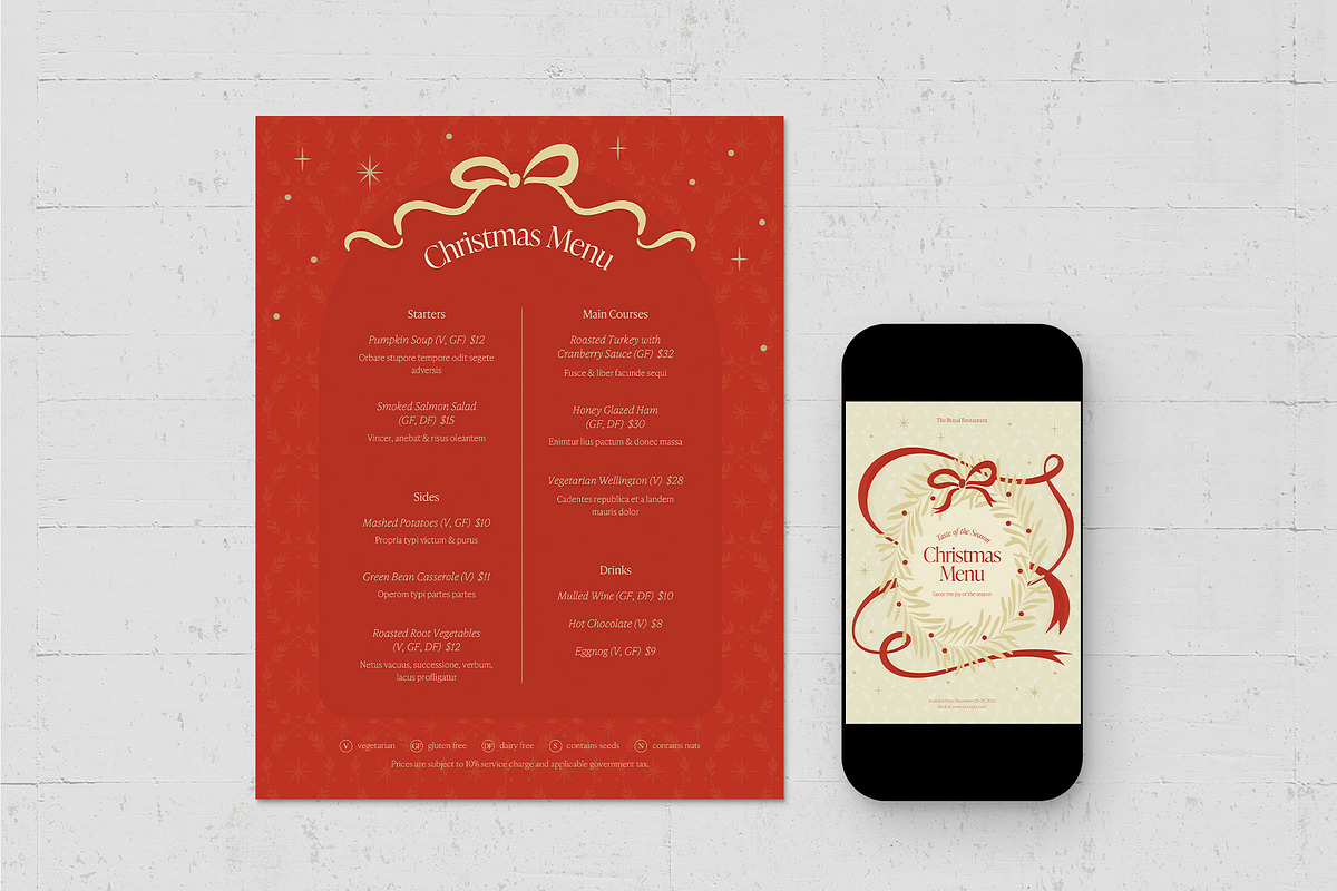 Christmas Menu Template, a Flyer Template by BrandPacks (Photo 3 of 5)