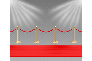 Red carpet path with golden poles, an Object Illustration by Yayasya