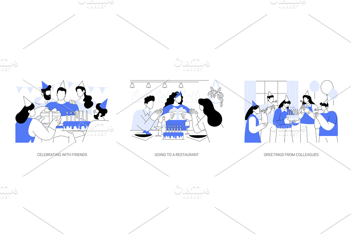 Birthday party isolated cartoon, a Person Illustration by Visual Generation