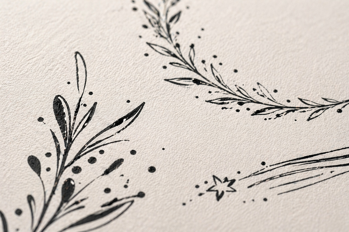 Ink Botanical Elements Vector Set, an Object Graphic by Christine Krahl (Photo 11 of 12)