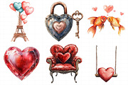 Watercolor Valentines Couple Clipart, an Illustration by Daily.Designs (Thumbnail 6 of 8)
