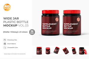 Wide Jar Bottle Mockup Vol.05
