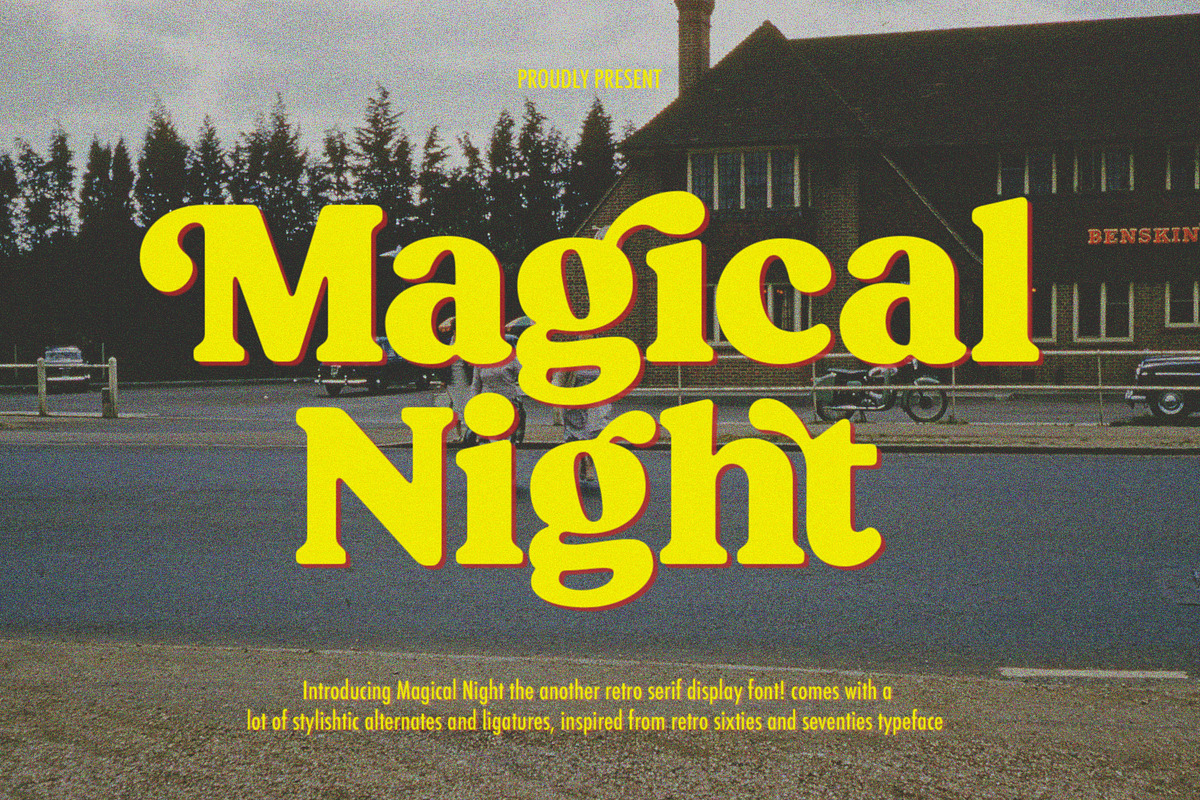 Magical Night - Retro Serif, a Serif Font by Viswell (Photo 1 of 10)