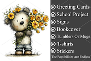 Watercolor Animals With Flowers, a Seasonal Illustration by Canvas Craft (Thumbnail 3 of 6)