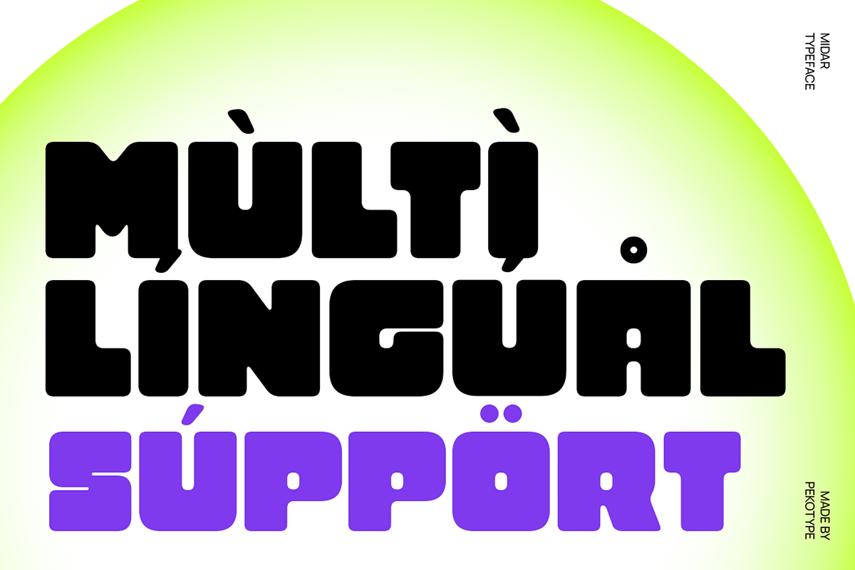 Midar - Bold Chunky Display Font, a Sans Serif Font by Pekotype (Photo 5 of 15)
