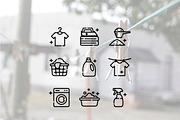Laundry Line Icons, an Outline Icon by Lyolya Profitrolya (Thumbnail 2 of 2)