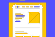 Line Wireframe Website Landing Page, a Landing Page Template by ContestDesign (Thumbnail 2 of 6)