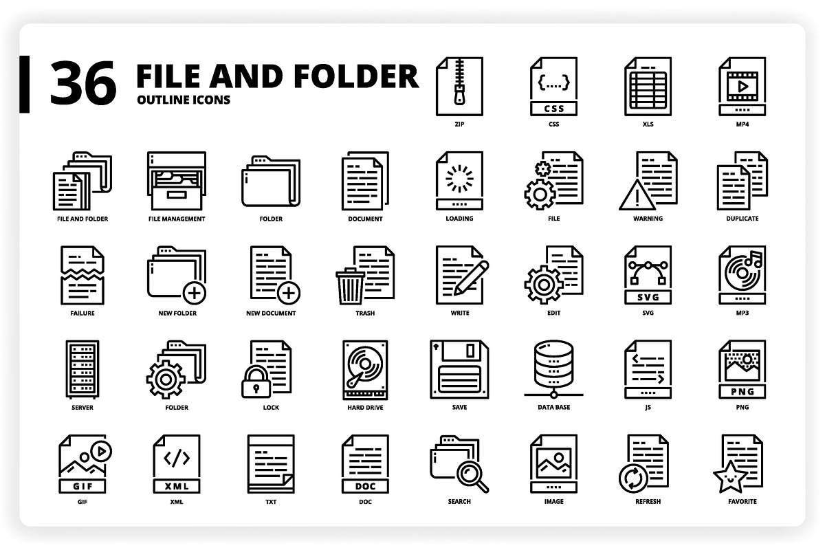 3,600 Icons x3 Styles, an Outline Icon by monkik (Photo 131 of 299)
