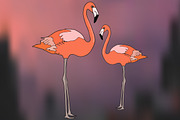 Vector set with flamingos, a Background Graphic by lycka (Thumbnail 1 of 4)