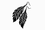 Leaf Earring Silhouette Bundle, a Graphic by balal (Thumbnail 2 of 11)