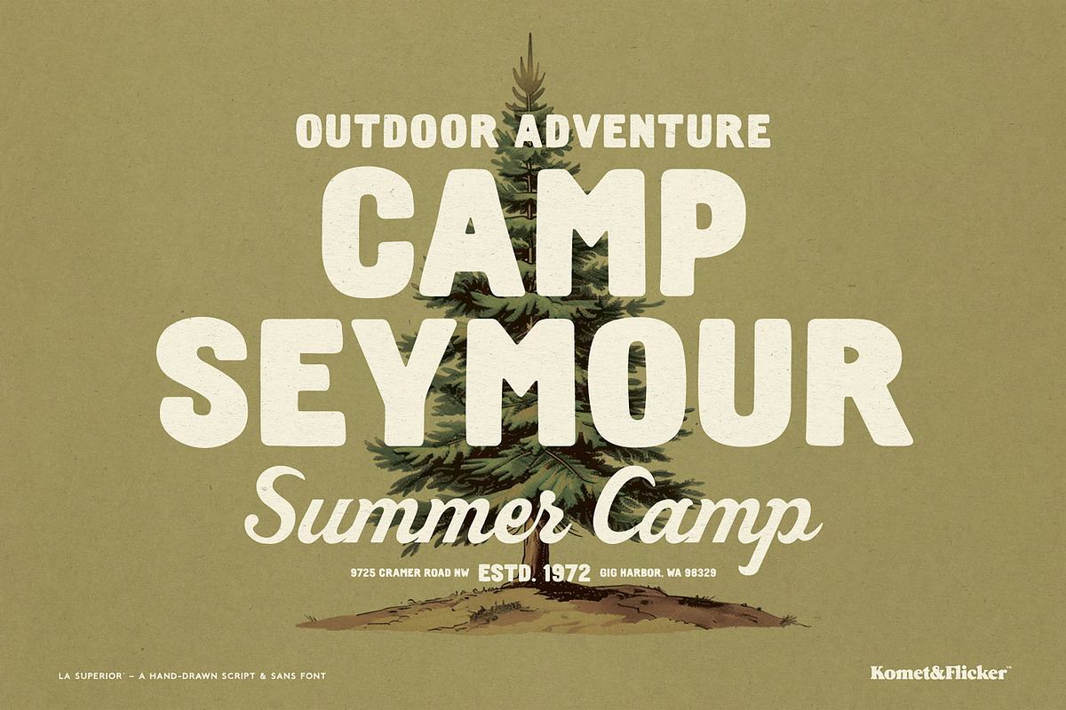 La Superior - A Hand Drawn Font Trio, a Script Font by Komet & Flicker (Photo 11 of 16)