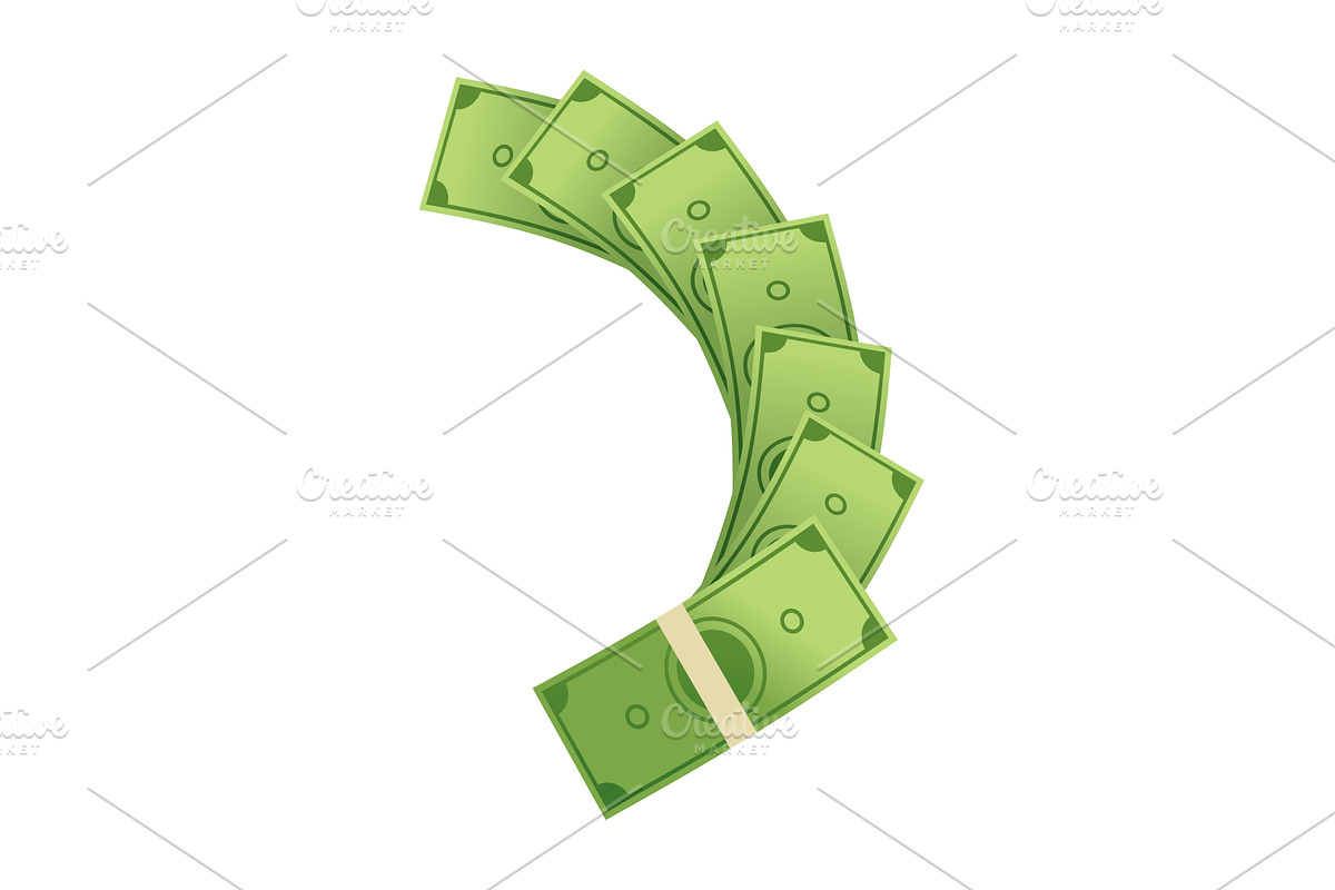 Cartoon money. Paper cash, a Finance Illustration by Things for designers