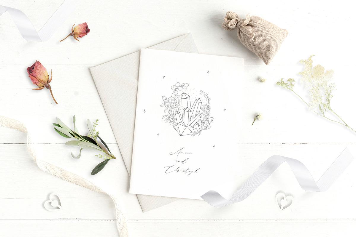 Botany & Moon. Hand Drawn Line Art., a Decorative Illustration by Designwork (Photo 18 of 20)