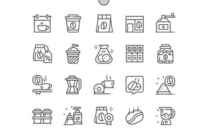 Coffee Shop Line Icons