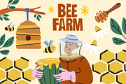 Bee Farm. Beekeeping and honey, a Food Illustration by Luamor (Thumbnail 8 of 10)
