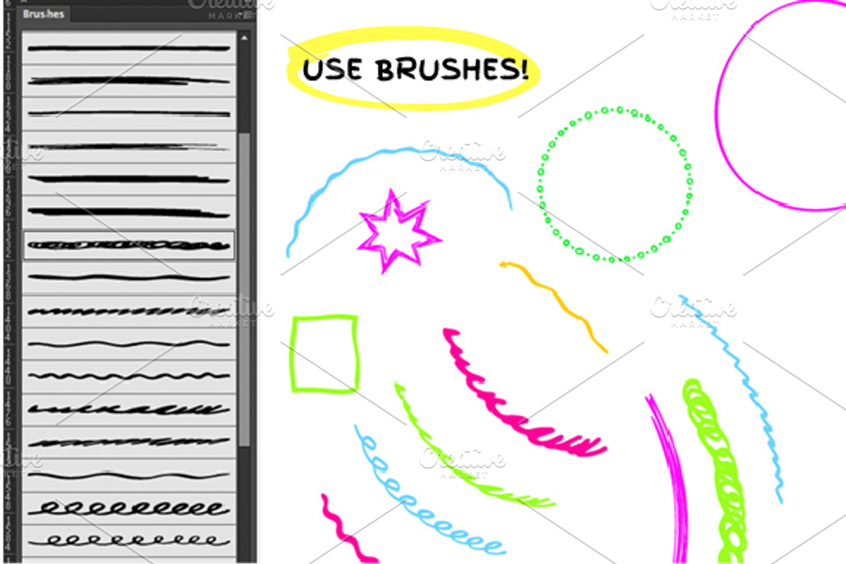 Highlighter brushes and arrows (Ai), a Brush Add-On by voin_Sveta (Photo 6 of 6)