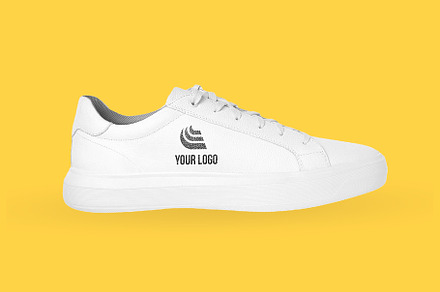 Sneaker mockup logo design PSD