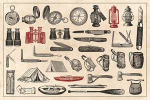 150 Vintage Hunting/Fishing Vectors