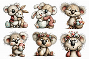 Whimsical Easter Koala Clipart, an Illustration by Libby Wishes (Thumbnail 6 of 7)