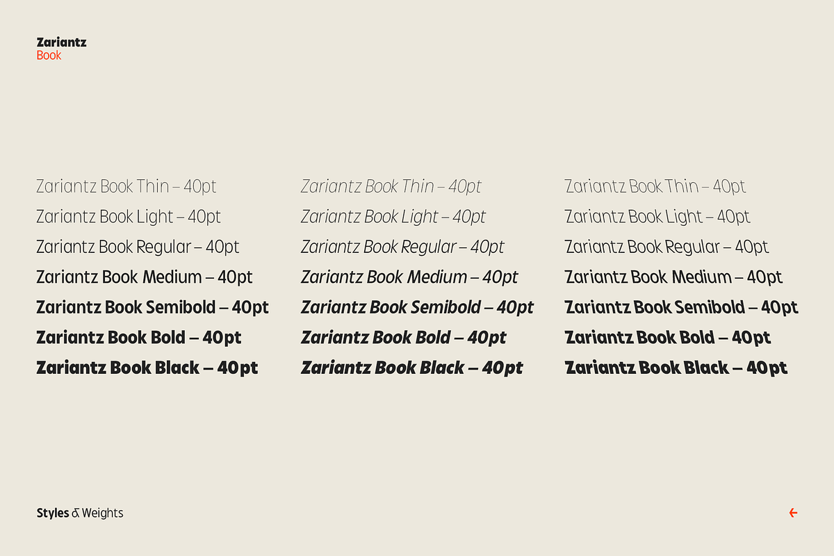 Zariantz Book, a Sans Serif Font by Unio Designs (Photo 10 of 17)