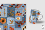 Embroidered Denim Seamless Pattern, a Pattern Graphic by Creative Store (Thumbnail 3 of 5)