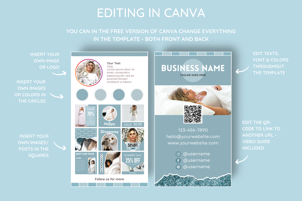 Business Card Template - Blue, a Business Card Template by SunshineStudioBoutique (Photo 4 of 9)